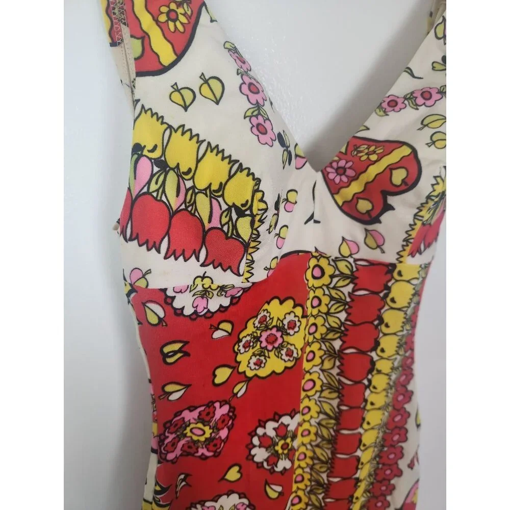 Vtg. 60's Women's Sz. S Rose Marie Reid Floral Retro One Piece Swimsuit - Picture 5 of 11